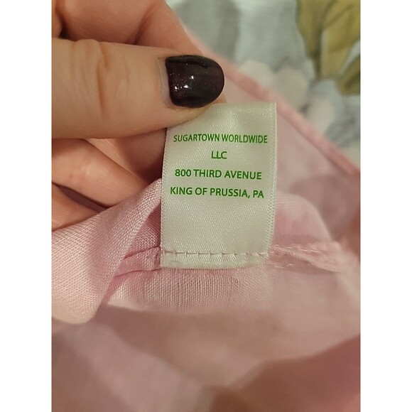 Lilly Pulitzer Briette Button Down Sleeveless Linen Top Urchin Pink Size Medium - Picture 8 of 8